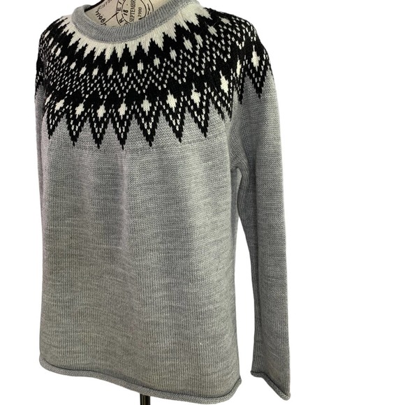 CCK Style Women's Pullover Sweater Fair Isle Pattern Cotton Blend Stretch SZ XS - Picture 5 of 9